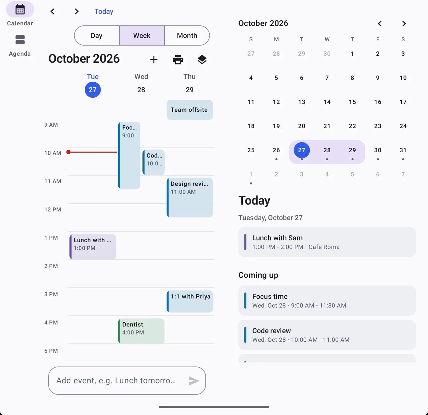 Quickspan على Pixel 10 Pro Fold: الأسبوع على جانب المفصلة، واليوم على الجانب الآخر.